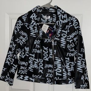 D-Signed Disney Descendants 3 Girls Black Printed Jacket sz XL NWT